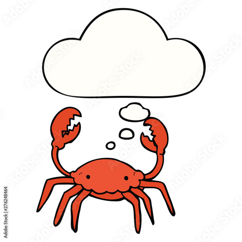 cartoon crab and thought bubble