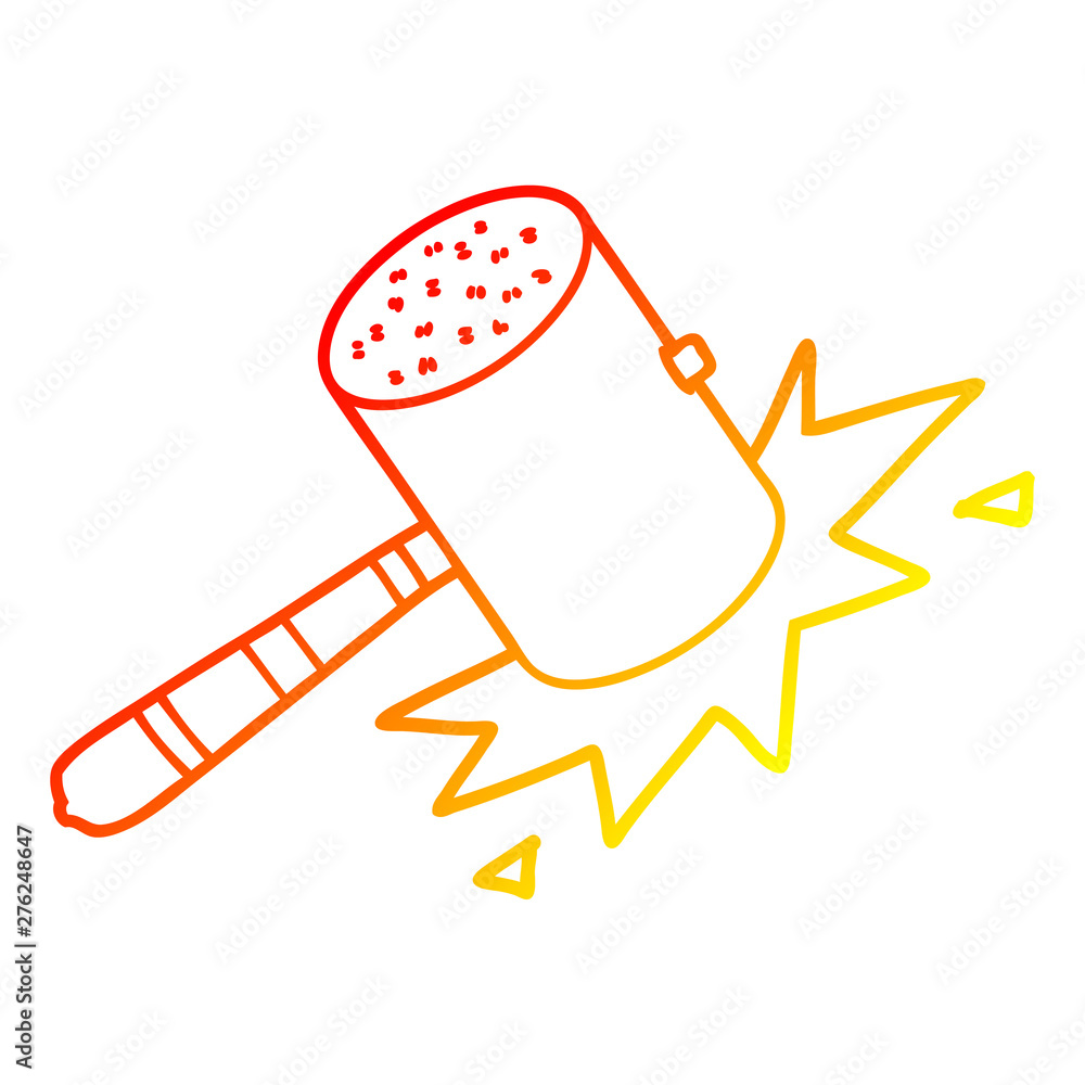 warm gradient line drawing cartoon banging gavel warm gradient line drawing cartoon banging gavel