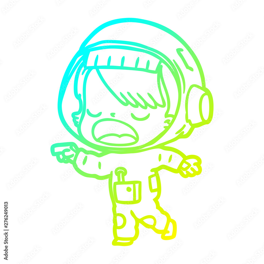 cold gradient line drawing cartoon talking astronaut cold gradient line drawing cartoon talking astronaut