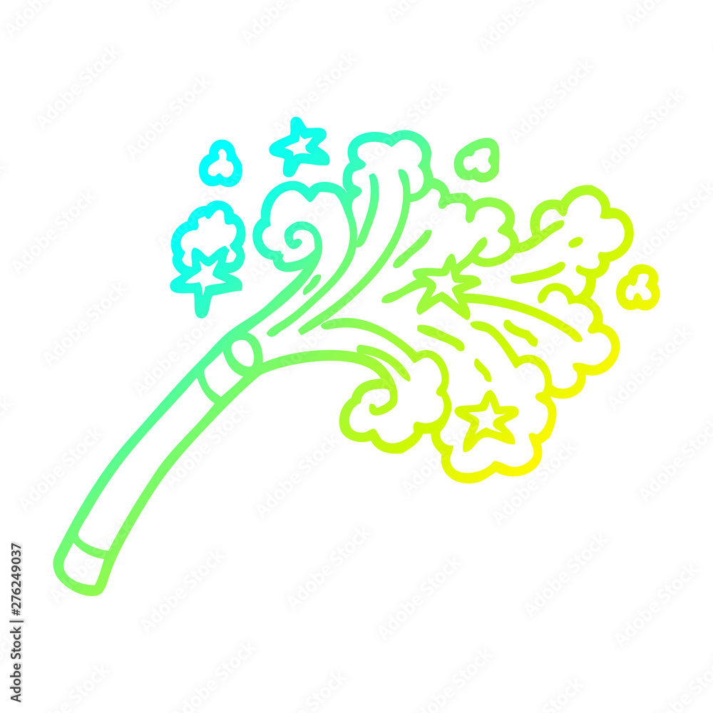 cold gradient line drawing cartoon magicians wand cold gradient line drawing cartoon magicians wand