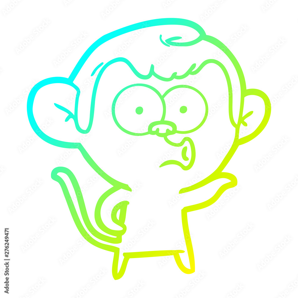 cold gradient line drawing cartoon hooting monkey cold gradient line drawing cartoon hooting monkey