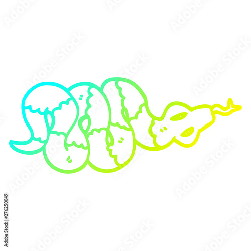 cold gradient line drawing cartoon poisonous snake