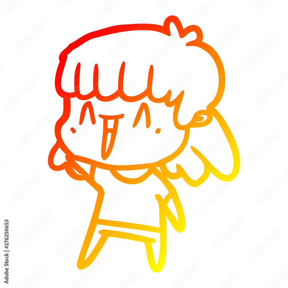 warm gradient line drawing cartoon woman warm gradient line drawing cartoon woman