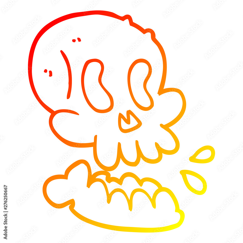 warm gradient line drawing cartoon skull warm gradient line drawing cartoon skull