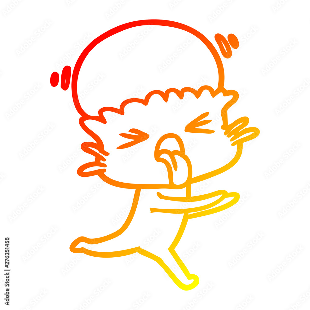warm gradient line drawing weird cartoon alien warm gradient line drawing weird cartoon alien