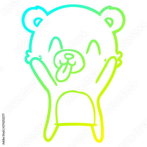 cold gradient line drawing rude cartoon bear