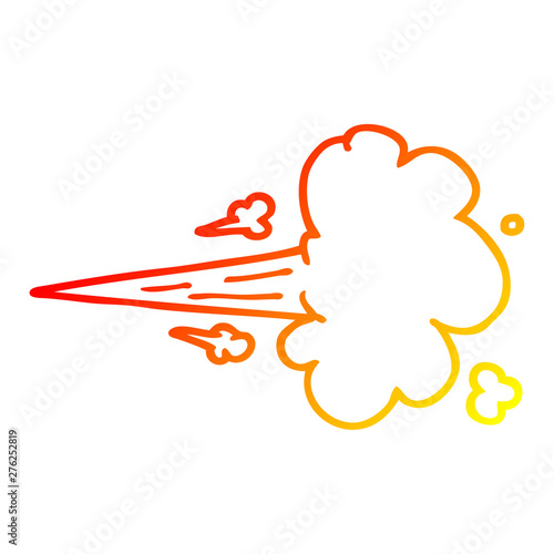 warm gradient line drawing cartoon gust of air