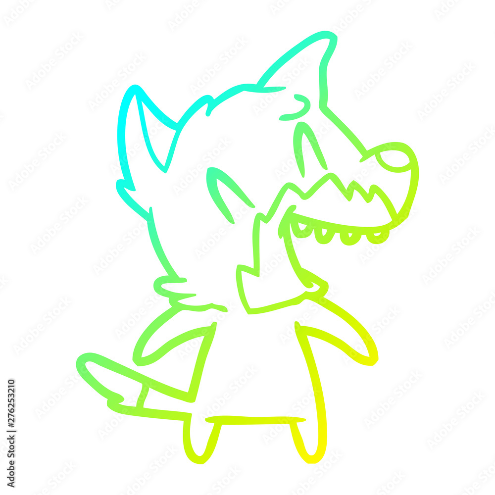 cold gradient line drawing laughing fox cartoon cold gradient line drawing laughing fox cartoon