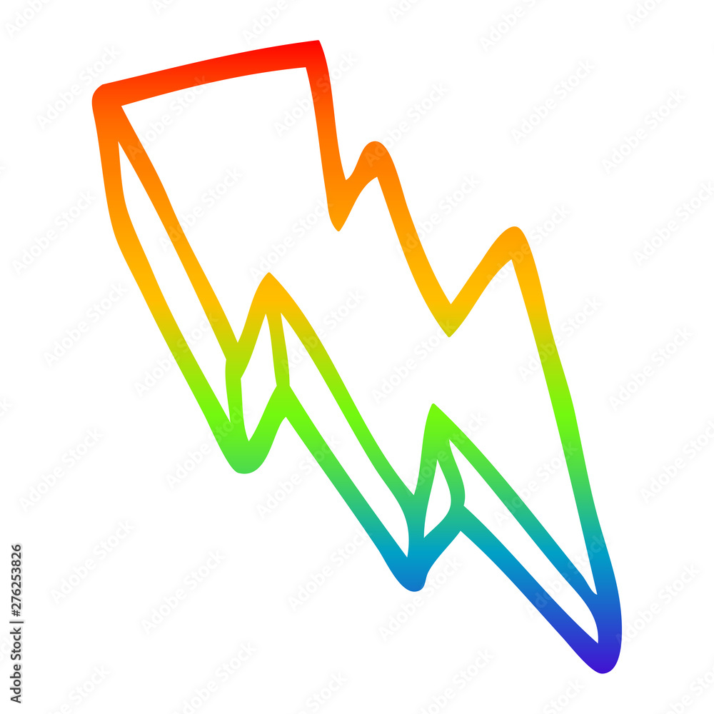 rainbow gradient line drawing cartoon lightning bolt rainbow gradient line drawing cartoon lightning bolt