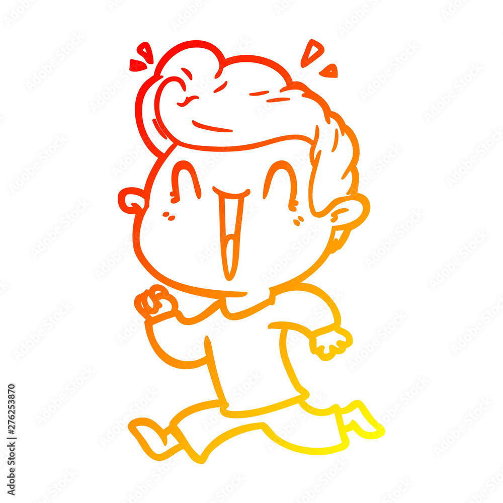 warm gradient line drawing cartoon excited man warm gradient line drawing cartoon excited man