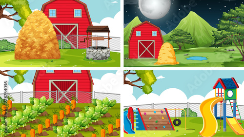 Set of different scenes
