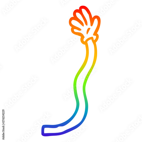 rainbow gradient line drawing cartoon retro hand gestures