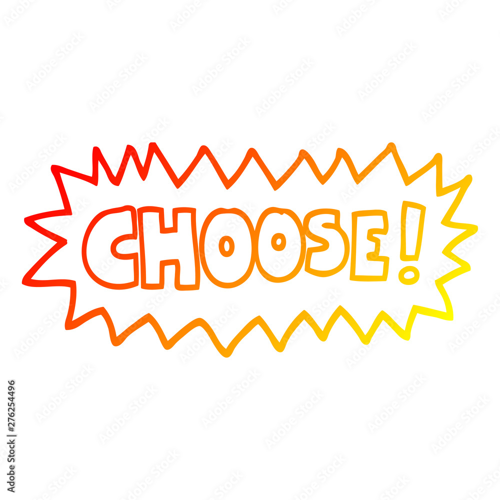 Fototapeta premium warm gradient line drawing cartoon choose symbol