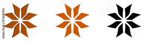 Abstract stylized maltese cross in different color.