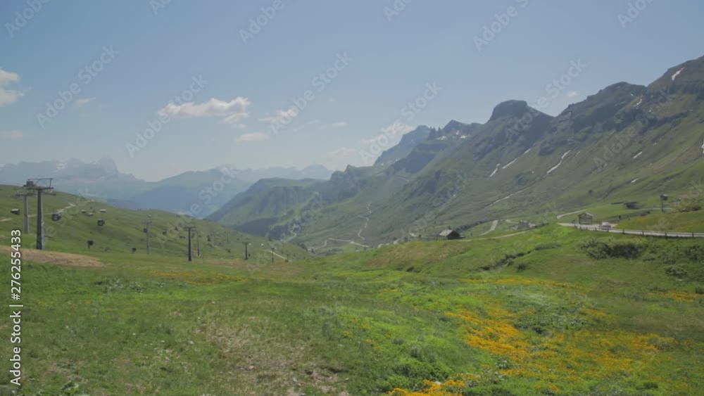 hand held shot or a landscape view in the Dolomites, Alps, Italy, up in Passo Pordoi mountains hand held shot or a landscape view in the Dolomites, Alps, Italy, up in Passo Pordoi mountains