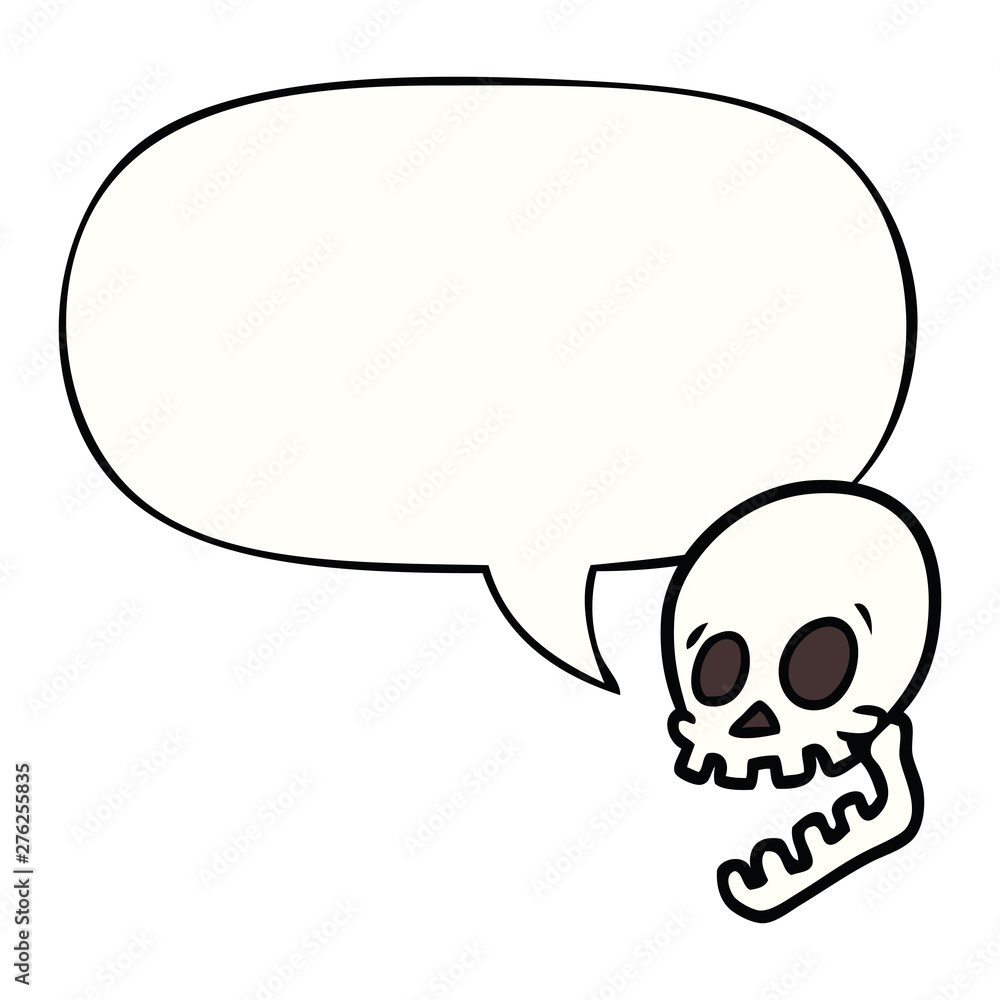laughing skull cartoon and speech bubble laughing skull cartoon and speech bubble