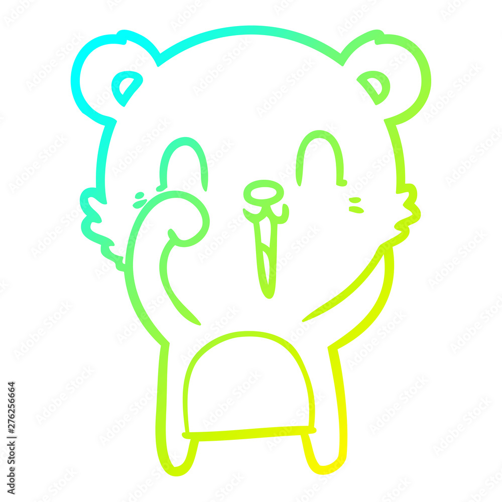cold gradient line drawing happy cartoon bear cold gradient line drawing happy cartoon bear