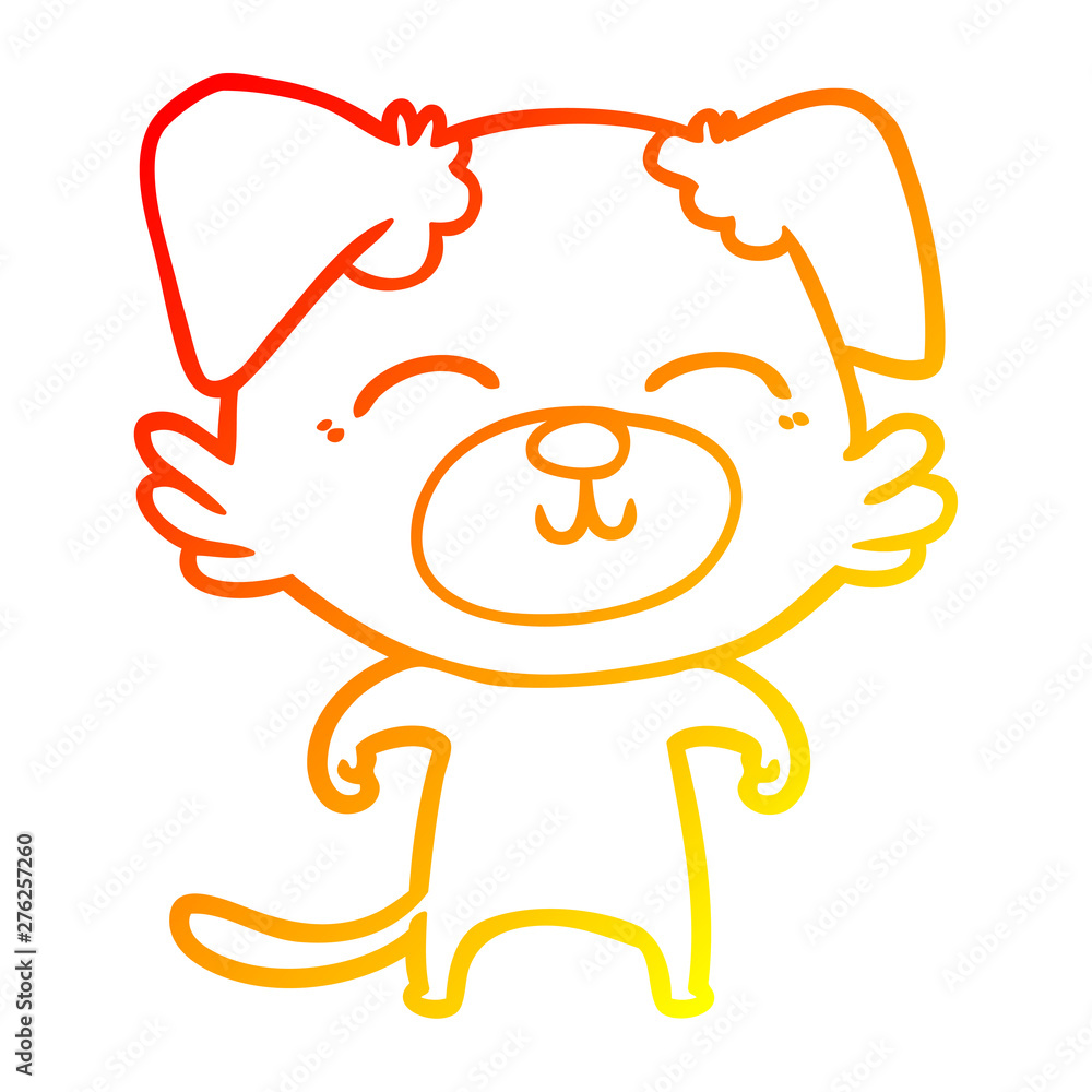 warm gradient line drawing cartoon dog warm gradient line drawing cartoon dog