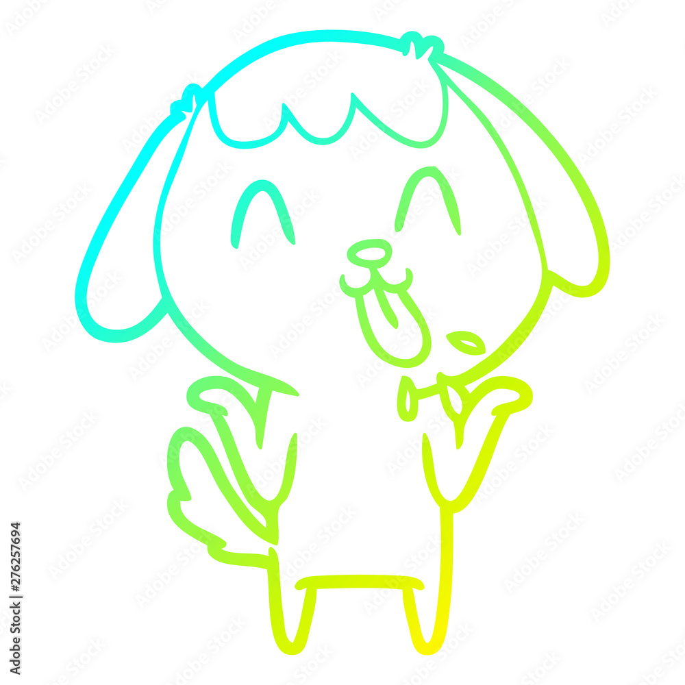 cold gradient line drawing cute cartoon dog cold gradient line drawing cute cartoon dog