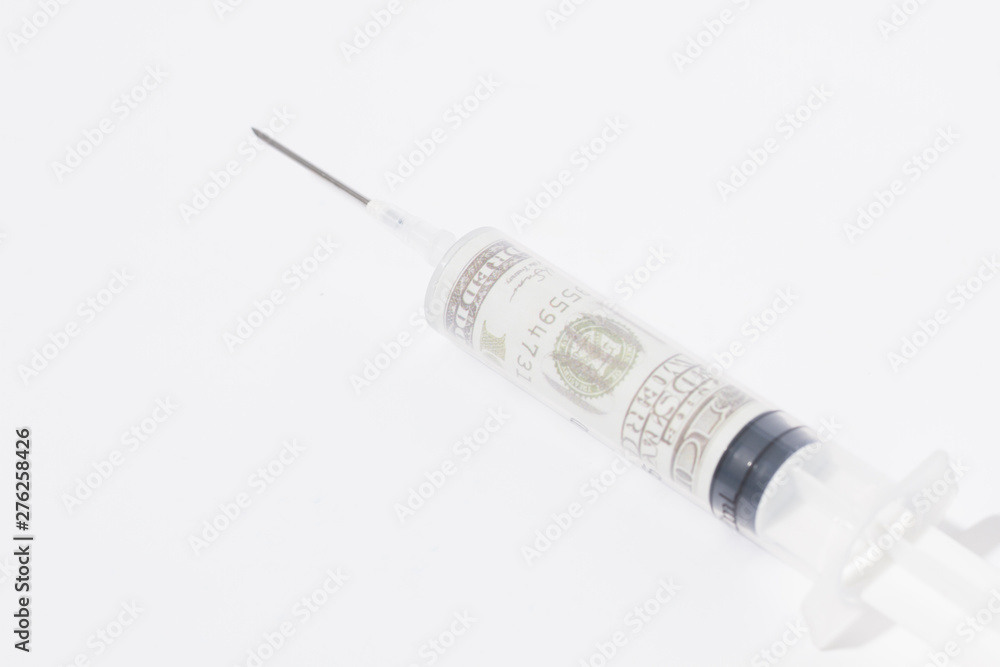 Syringe with dollar Syringe with dollar