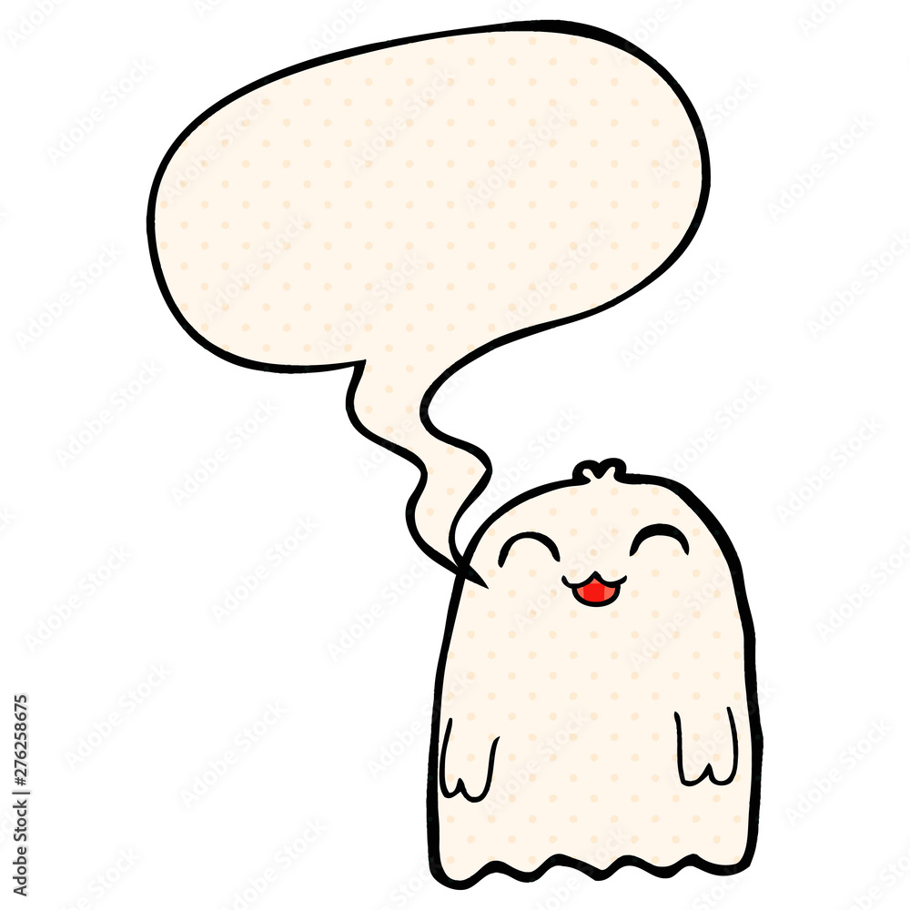 cartoon ghost and speech bubble in comic book style cartoon ghost and speech bubble in comic book style