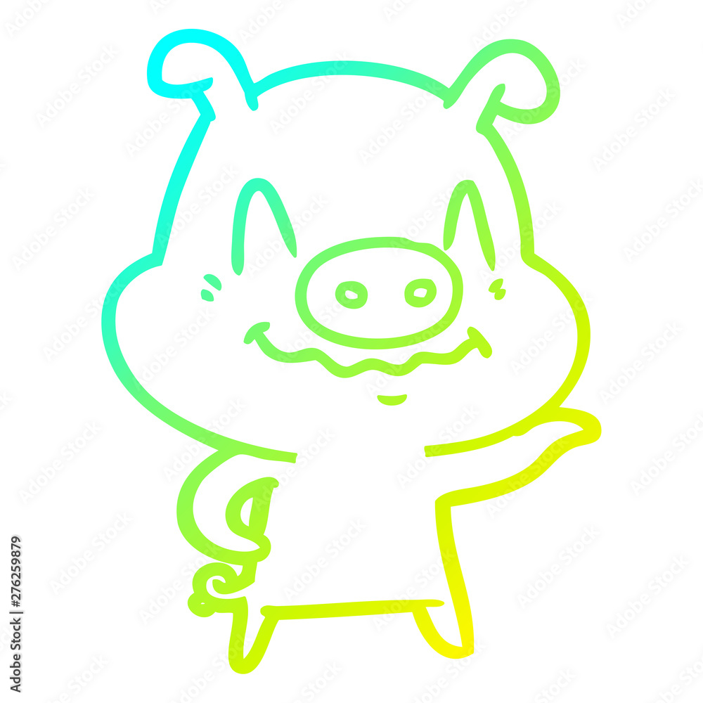 cold gradient line drawing nervous cartoon pig cold gradient line drawing nervous cartoon pig