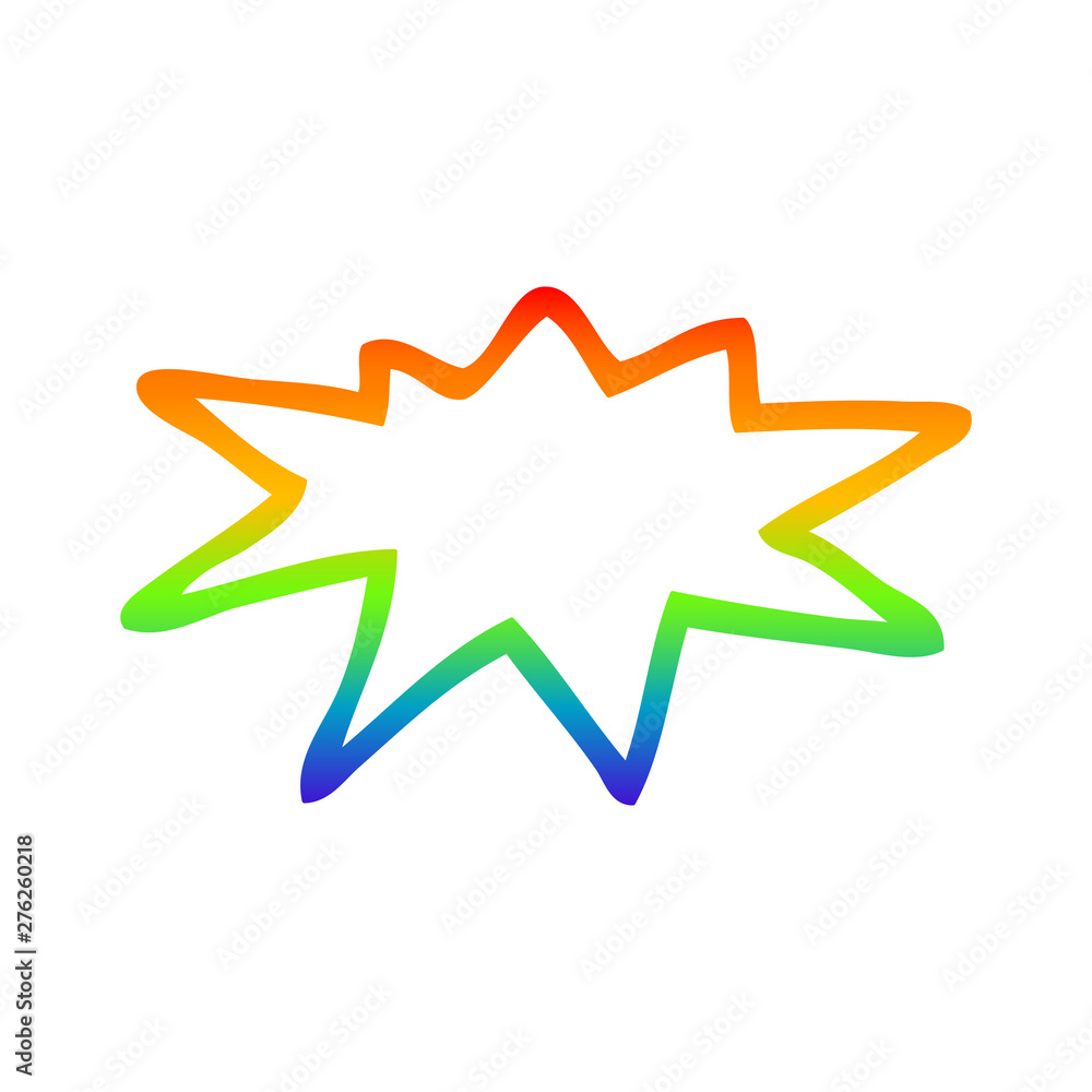 Fototapeta premium rainbow gradient line drawing cartoon bang