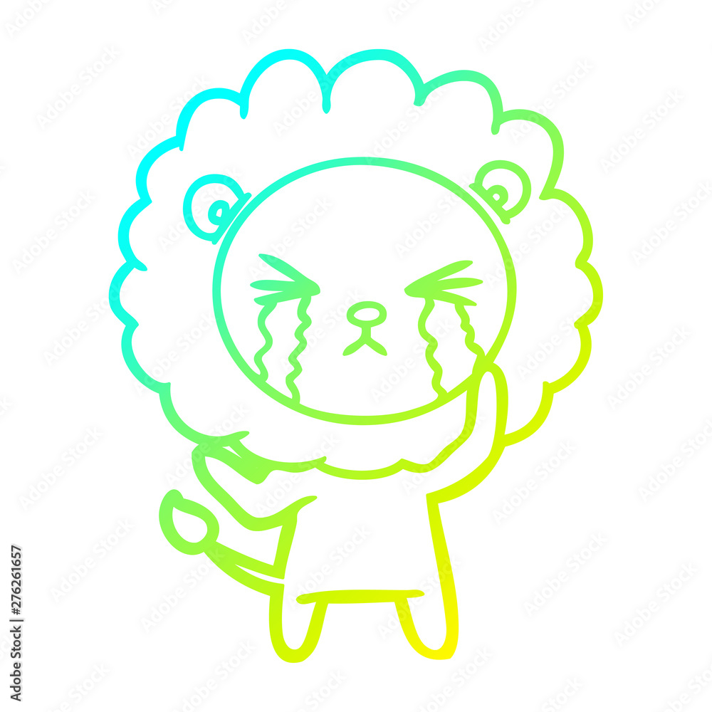 cold gradient line drawing cartoon crying lion cold gradient line drawing cartoon crying lion