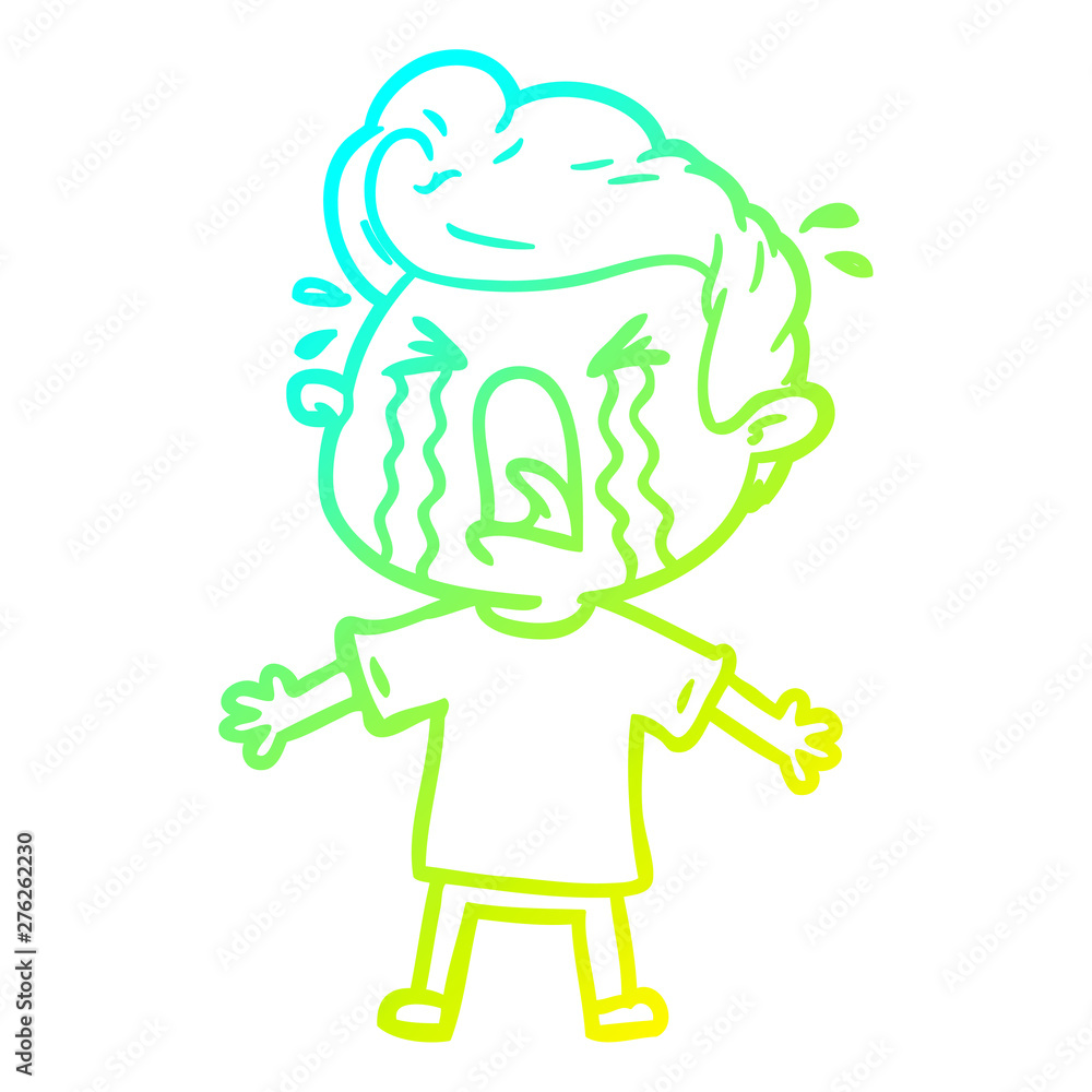 cold gradient line drawing cartoon crying man cold gradient line drawing cartoon crying man