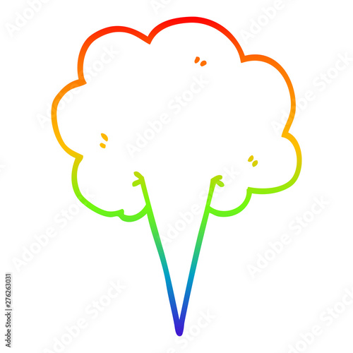 rainbow gradient line drawing cartoon whooshing cloud