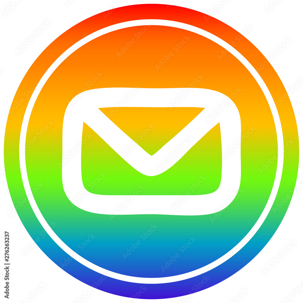 envelope letter circular in rainbow spectrum envelope letter circular in rainbow spectrum