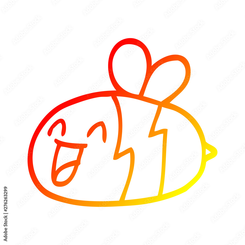 warm gradient line drawing cartoon bee warm gradient line drawing cartoon bee