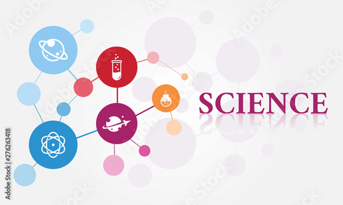 Science background, science vector, icon, illustration, education 