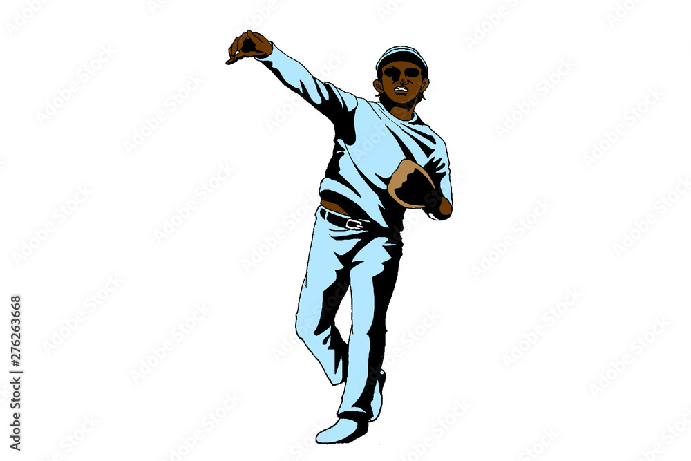 Naklejka premium 黒人やきゅうせんしゅ