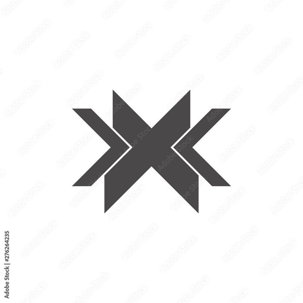 letter x pointing arrow geometric logo vector letter x pointing arrow geometric logo vector