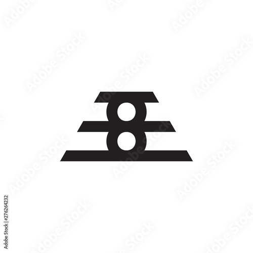 number 8 geometric line design symbol vector