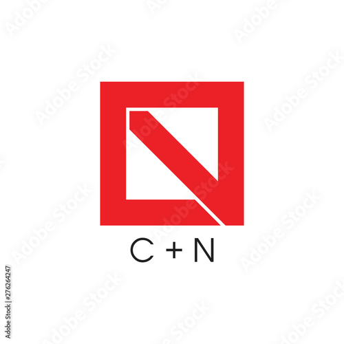 letter cn geometric square logo vector
