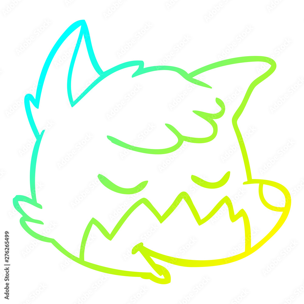 cold gradient line drawing cartoon fox face cold gradient line drawing cartoon fox face
