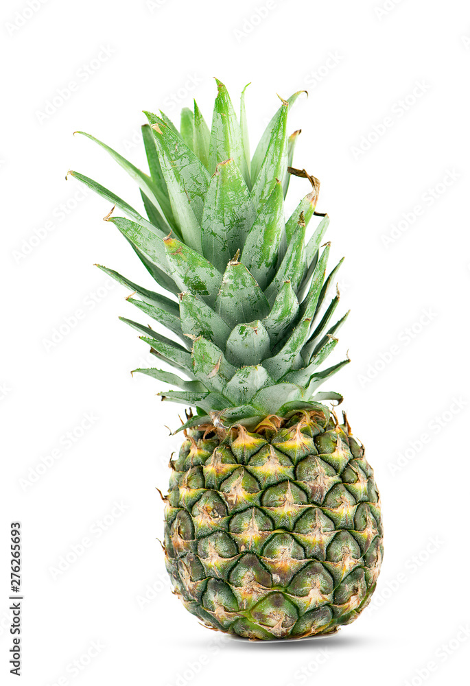 Pineapple whole and slices isolated on white background Pineapple whole and slices isolated on white background