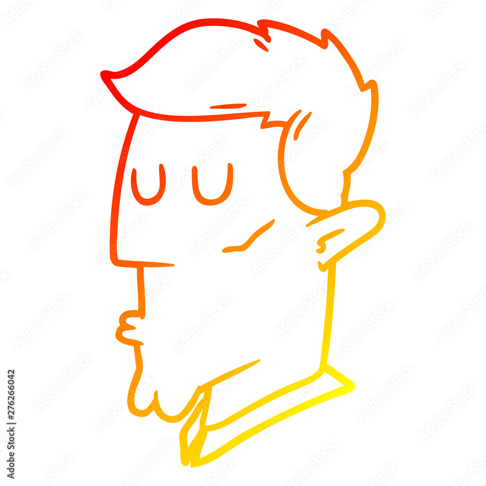 Obraz premium warm gradient line drawing cartoon serious man