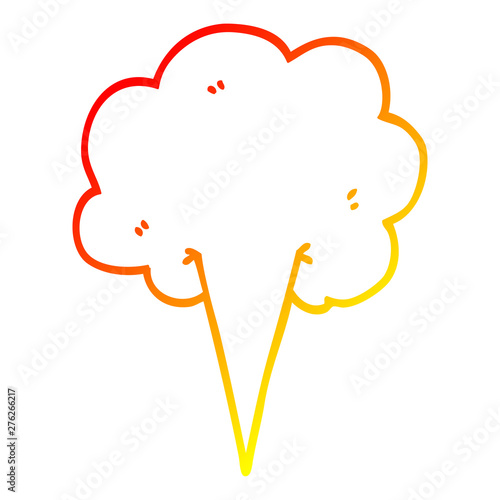 warm gradient line drawing cartoon gust of air