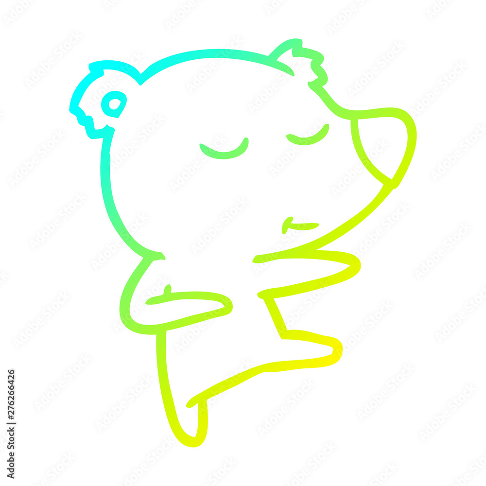 cold gradient line drawing happy cartoon bear dancing cold gradient line drawing happy cartoon bear dancing