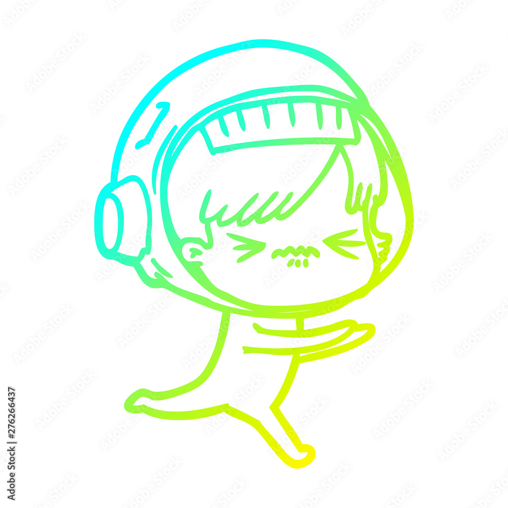 cold gradient line drawing angry cartoon space girl cold gradient line drawing angry cartoon space girl