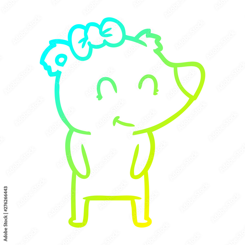 cold gradient line drawing female polar bear cartoon cold gradient line drawing female polar bear cartoon