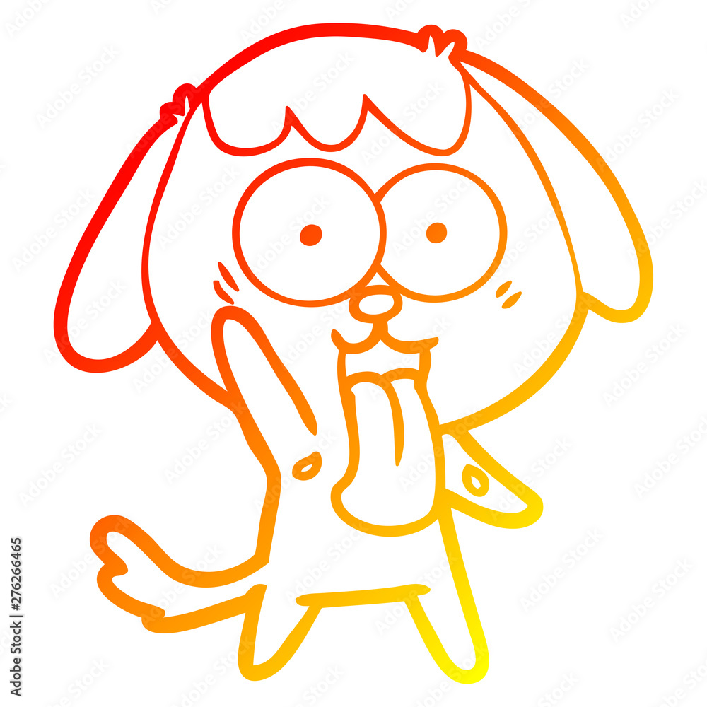 warm gradient line drawing cute cartoon dog warm gradient line drawing cute cartoon dog