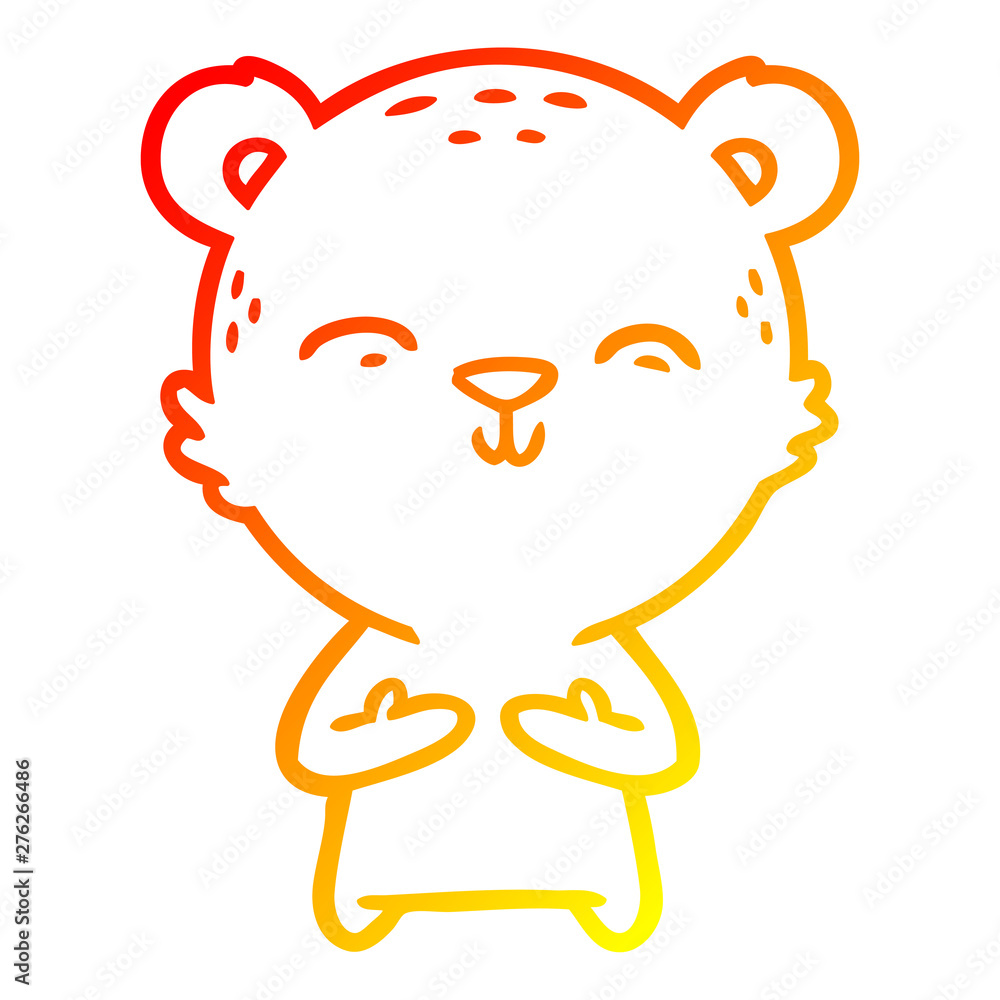 warm gradient line drawing happy cartoon bear warm gradient line drawing happy cartoon bear