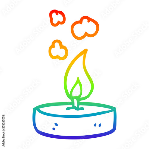 rainbow gradient line drawing cartoon scented candle