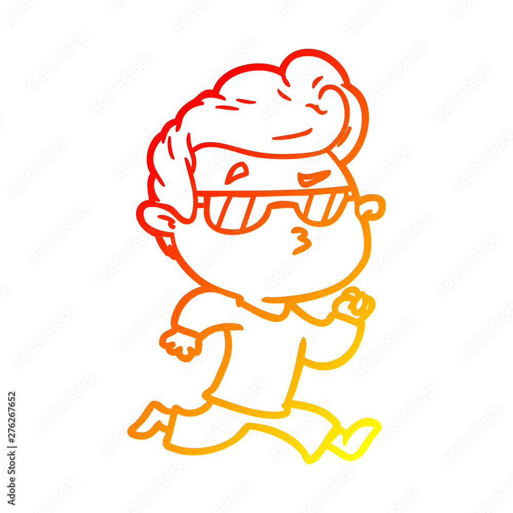 warm gradient line drawing cartoon cool guy warm gradient line drawing cartoon cool guy