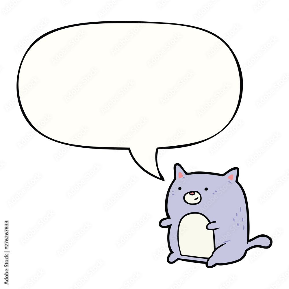 cartoon cat and speech bubble cartoon cat and speech bubble