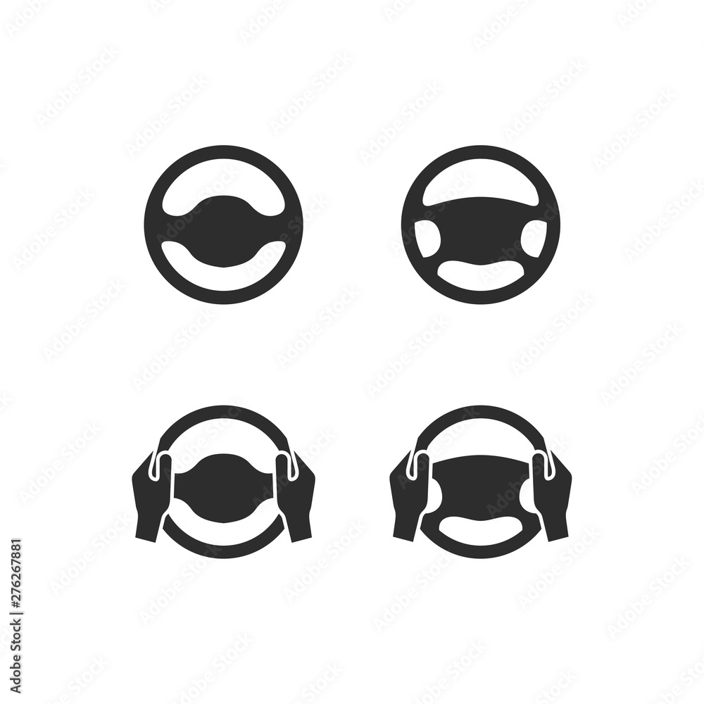 Car steering wheel icon set symbol template black color editable. simple logo vector illustration for graphic and web design. Car steering wheel icon set symbol template black color editable. simple logo vector illustration for graphic and web design.